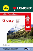 Фотобумага LOMOND глянцевая двусторонняя A4, 260 г/м2, 50 л.