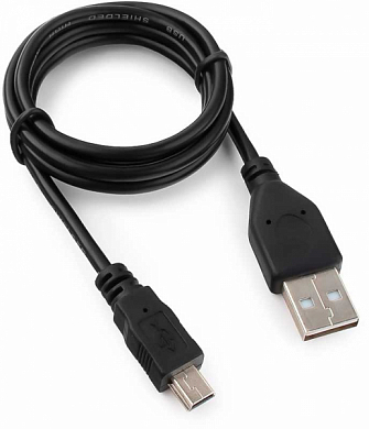 Кабель USB 2.0, USB Am - Mini USB Bm (5 pin), ГАРНИЗОН GCC-USB2-AM5P, 1 м, черный
