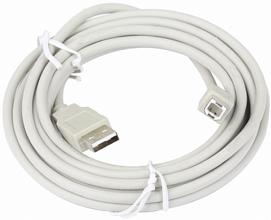 Кабель USB 2.0, USB Am - USB Bm, TELECOM TC6900, 5 м, белый
