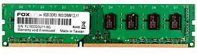 Модуль памяти DDR3L 8Gb PC12800 1600MHz FOXLINE (FL1600D3U11L-8G), Retail