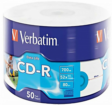 Диск CD-R VERBATIM 700Mb (43794), Bulk, 50 шт