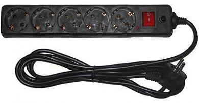Сетевой фильтр UNIVERSAL PSU2-5SB-GB, 5 розеток, 3 м, черный