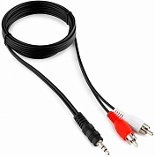 Кабель соединительный jack 3.5 мм (3 pin) - RCA (m) x 2, CABLEXPERT CCA-458, 1.5 м, черный