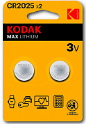 Батарейка CR2025 KODAK, 3V (2 шт)