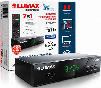 ТВ ресивер DVB-T2, DVB-C LUMAX DV3205HD, черный