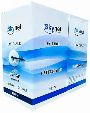 Кабель FTP4 cat 5e, внутренний, экранированный, одножильный, Cu, SKYNET Lite, серый, 100 м