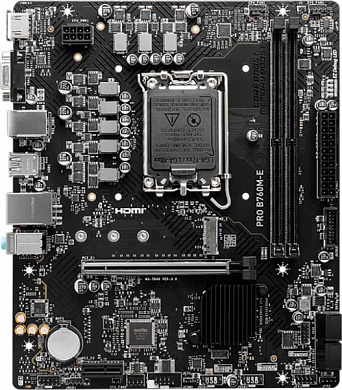 Материнская плата MSI Pro B760M-E Intel B760, FCLGA1700, DDR5, VGA, HDMI, 6*USB2.0, 4*USB3.2, GLAN, mATX
