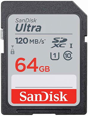 Карта памяти SDXC SANDISK Ultra 64Gb, Class10 UHS-I U1 (SDSDUN4-064G-GN6IN)