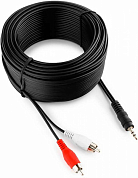 Кабель соединительный jack 3.5 мм (3 pin) - RCA (m) x 2, CABLEXPERT CCA-458, 20 м, черный