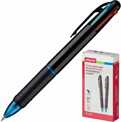 Ручка шариковая ATTACHE Luminate, 4 цвета