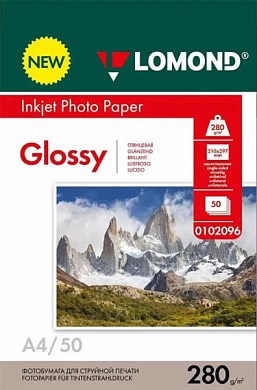 Фотобумага LOMOND глянцевая A4, 280 г/м2, 50 л.