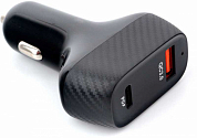 Автомобильное зарядное устройство CABLEXPERT MP3A-UC-CAR20, USB C, USB A, черное