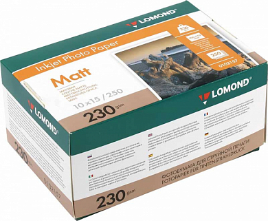 Фотобумага LOMOND матовая 10x15, 230 г/м2, 250 л.