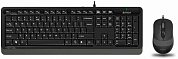 Проводная клавиатура + мышь A4TECH Fstyler F1010, USB, черно-серая