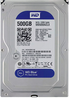 Жесткий диск 3.5" WD Blue 500Гб (WD5000AZLX)