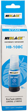 Чернила HI-BLACK HB-108C для Epson, водные, 70 мл, голубой