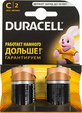 Батарейка C DURACELL Basic, 1.5V (2 шт)