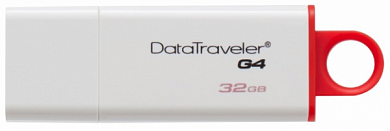 Флешка USB KINGSTON DataTraveler G4 32Gb, USB 3.0, белый