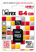 Карта памяти microSDXC MIREX 64Gb, Class10 UHS-I (13613-AD10SD64)