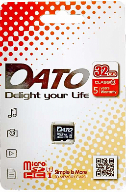 Карта памяти microSDHC DATO 32Gb, Class10 UHS-I (DTTF032GUIC10)
