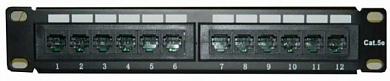 Патч-панель 10" 12 портов RJ-45 UTP NME 52779, черная