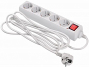 Сетевой фильтр BURO 500SL, 5 розеток, 5 м, серый