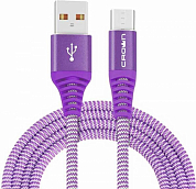 Кабель USB Type-C - USB Am, CROWN CMCU-3102C Vviolet, 1 м, фиолетовый