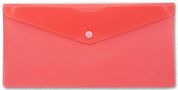 Папка-конверт на кнопке 25x13 БЮРОКРАТ -PK805Ared, 0.18 мм, красная