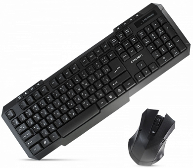 Беспроводная клавиатура + мышь CROWN CMMK-953W, USB, черная