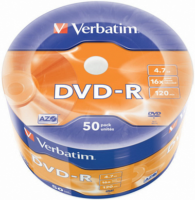 Диск DVD-R VERBATIM 4.7Gb (43788), Bulk, 50 шт