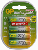 Аккумулятор AA GP, 2700 mAh, 1.2V (4 шт) Промо пачка