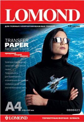 Термотрансферная бумага LOMOND Creative for Dark Cloth A4, 140 г/м2, 10 л.