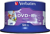 Диск DVD+R VERBATIM 4.7Gb (43512), Cake Box, 50 шт