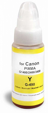 Комплект чернил REVCOL Hameleon GI-490 Y (G-490Y) для Canon, водные, 140 мл, желтый