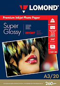 Фотобумага LOMOND Premium Inkjet Photo Paper суперглянцевая A3, 260 г/м2, 20 л.