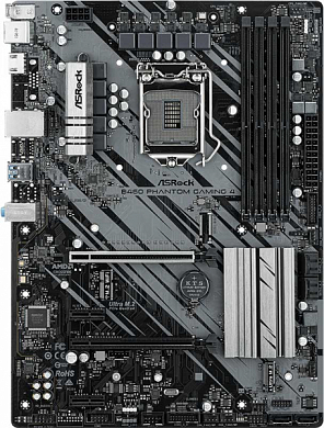 Материнская плата ASROCK B460 Phantom Gaming 4 Intel B460, FCLGA1200, DDR4, RAID, HDMI, 8*USB3.2, 5*USB2.0, PS/2, GLAN, ATX