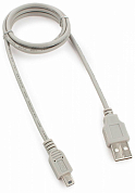 Кабель USB 2.0, USB Am - Mini USB Bm (5 pin), GEMBIRD CC-USB2-AM5P, 0.9 м, серый