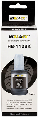 Чернила HI-BLACK HB-112BK для Epson, пигментные, 140 мл, черный