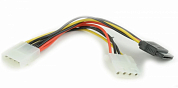 Переходник питания, Molex (m) - SATA/Molex (f), CABLEXPERT CC-SATA-PSY2, 15 см