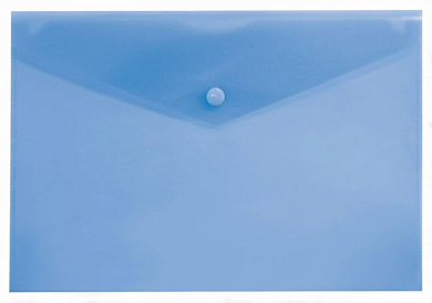 Папка-конверт на кнопке A4 БЮРОКРАТ -PK803Tblu, 0.15 мм, синяя