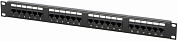 Патч-панель 19" 24 порта RJ-45 UTP DATAREX DR-4001, черная