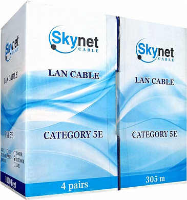 Кабель FTP4 cat 5e, внешний, экранированный, одножильный, Cu, SKYNET Standart, черный, 305 м