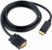 Кабель DisplayPort - VGA, DisplayPort (m) - D-SUB (m), CABLEXPERT CCP-DPM-VGAM, 1.8 м, черный