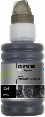 Чернила CACTUS CS-GT51BK для HP, водные, 100 мл, черный