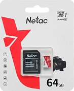Карта памяти microSDXC NETAC P500 Eco 64 Гб, Class10 UHS-I U1 (NT02P500ECO-064G-R)