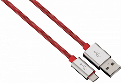 Кабель Micro USB Bm - USB Am, HAMA Color Line, 1 м, красный