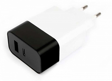 Сетевое зарядное устройство CABLEXPERT MP3A-PC-26W, USB C, USB A, бело-черное