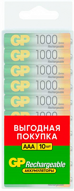 Аккумулятор AAA GP, 1000 mAh, 1.2V (10 шт)