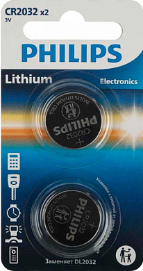 Батарейка CR2032 PHILIPS, 3V (2 шт)