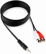 Кабель соединительный jack 3.5 мм (3 pin) - RCA (m) x 2, CABLEXPERT CCA-458, 2.5 м, черный